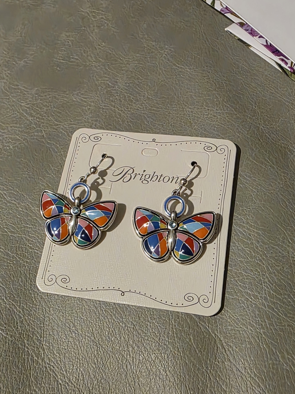 Brighton Colorblock Enamel Butterfly Drop Earrings Colorful NEW$88